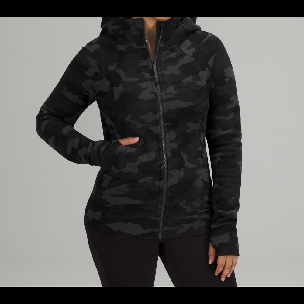 Lululemon Scuba Zip Hoodie Black Camo